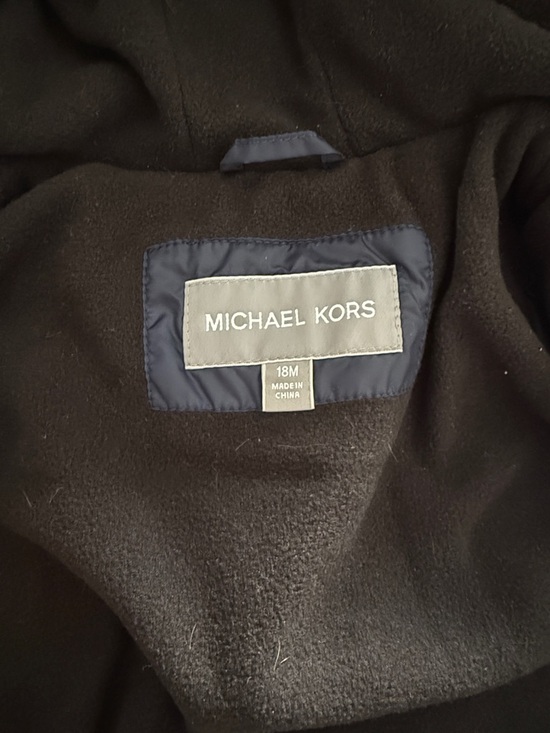 Kids Michael Kors Puffer Hooded Jacket - Navy - Picture 3 of 3